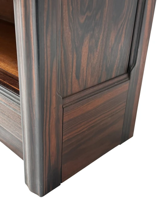 Art Deco Open Bookcase, Macassar Ebony with Oak Shelves, 1920s Design